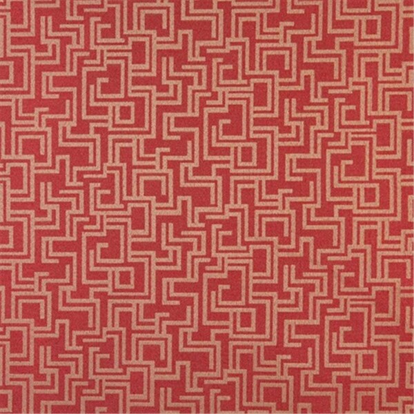 Designer Fabrics 54 In. Wide Red- Geometric Outdoor- Indoor- Marine Scotchgarded Fabric F638 - main